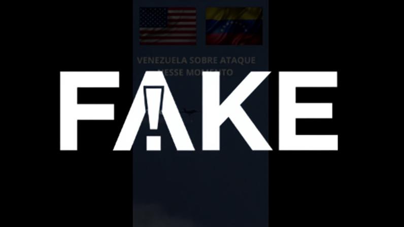 É #FAKE que vídeo mostre avião americano bombardeando Venezuela; trata-se de IA