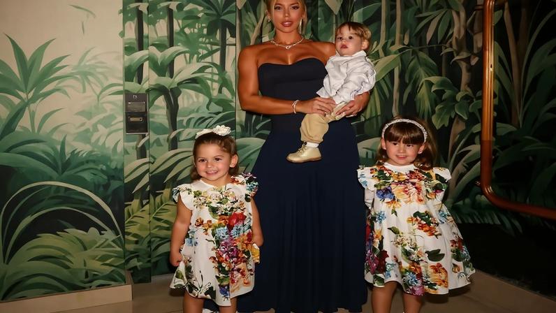 Virginia Fonseca com os filhos (à esquerda); Zé Felipe com os filhos (à direita)