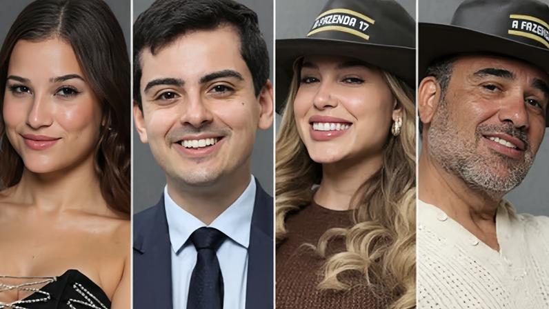 Duda Wendling, Dudu Camargo, Saory Cardoso e Fabiano Moraes, finalistas de "A Fazenda 17"