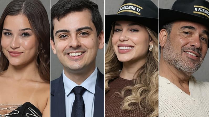 Duda Wendling, Dudu Camargo, Saory Cardoso e Fabiano Moraes, finalistas de "A Fazenda 17"