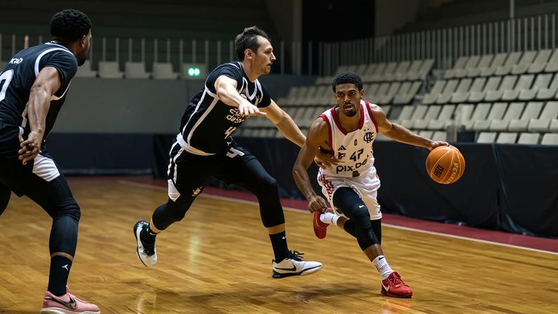 Flamengo e Corinthians se enfrentaram, nesta quinta-feira (15), pelos playoffs do NBB (Foto: Hermes de Paula / CRF)