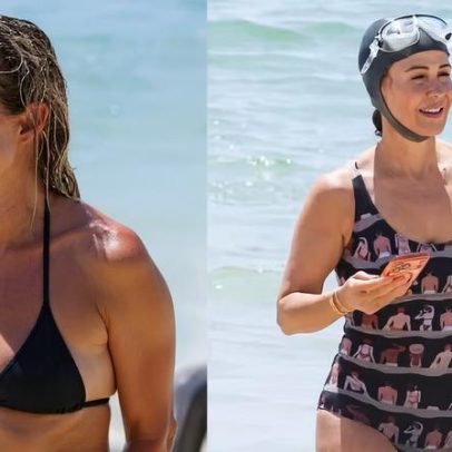 Andrea Beltrão e Guilhermina Guinle passam manhã de praia em Copacabana
