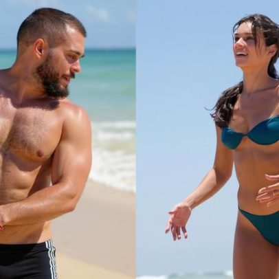 Alane Dias e Francisco Gil jogam altinha em Ipanema no Natal