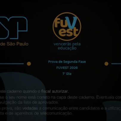 Fuvest 2026 libera caderno da 2ª fase do primeiro dia de prova