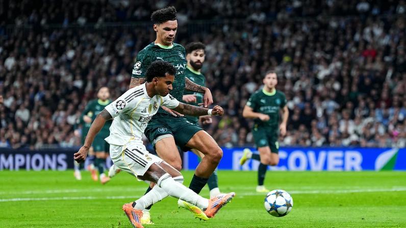 1 de 1 Rodrygo abre o placar para o Real Madrid contra o Manchester City, na Champions League — Foto: Getty Images