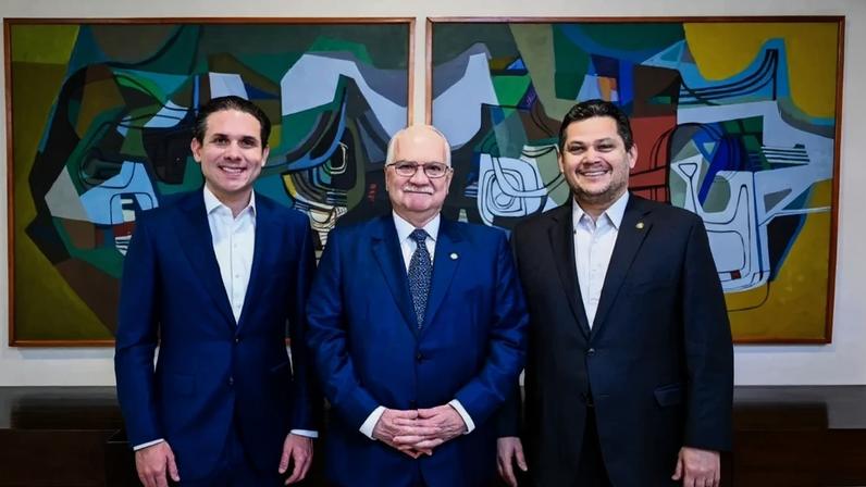 Os presidentes da Câmara (Hugo Motta), do STF (Edson Fachin) e do Senado (Davi Alcolumbre). Foto: Divulgação