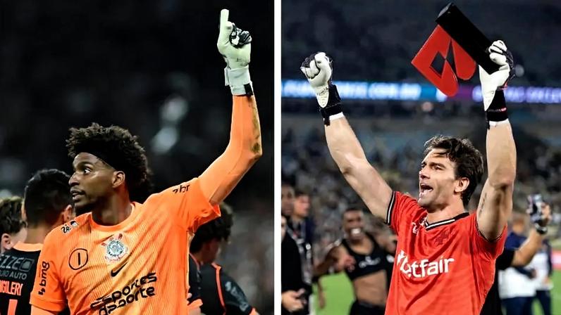 Hugo Souza e Léo Jardim foram heróis nas semifinais da Copa do Brasil (Fotos: Delmiro Junior e Eduardo Carmim/Gazeta Press)