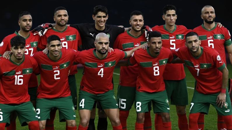 Seleção de Marrocos antes do duelo contra a Tanzânia na Copa Africana de Nações