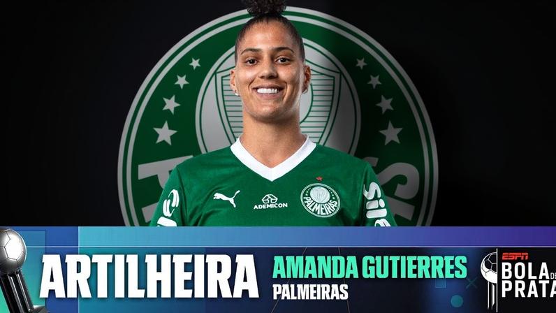 Amanda Gutierres, do Palmeiras, venceu o Prêmio ESPN Bola de Prata como artilheira Arte ESPN