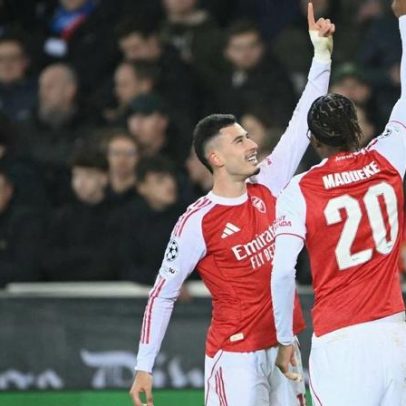 Arsenal vence Brugge com golaço de Martinelli e Gabriel Jesus retorna