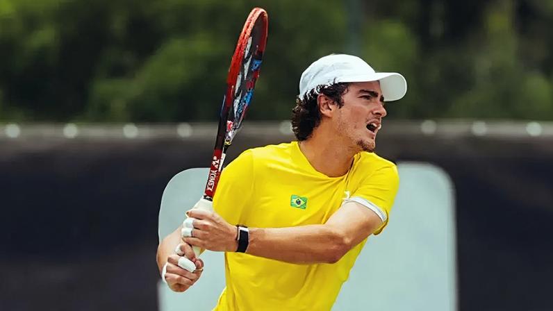 João Fonseca na pré-temporada, na Yes Tennis (Divulgação)