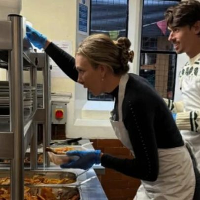 Top 7 e noiva fazem voluntariado no Natal britânico; veja fotos