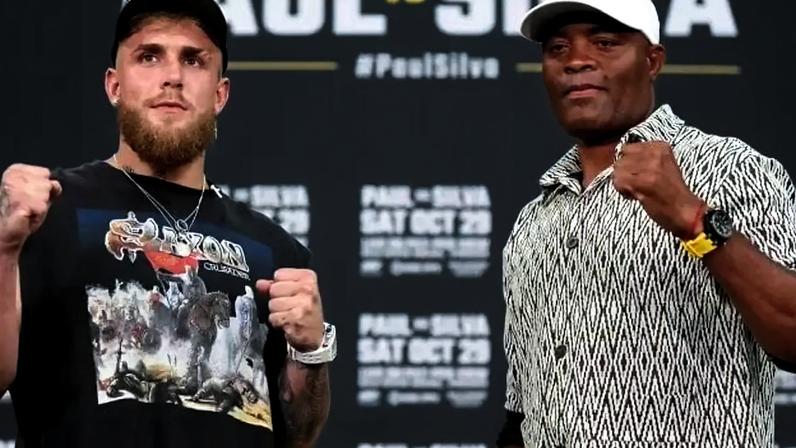 Jake Paul e Anderson Silva já se enfrentaram (Foto: AFP)