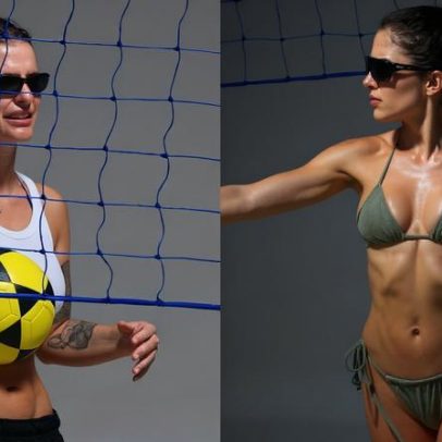 Jade Picon e DJ Bárbara Labres jogam futvôlei na Barra da Tijuca