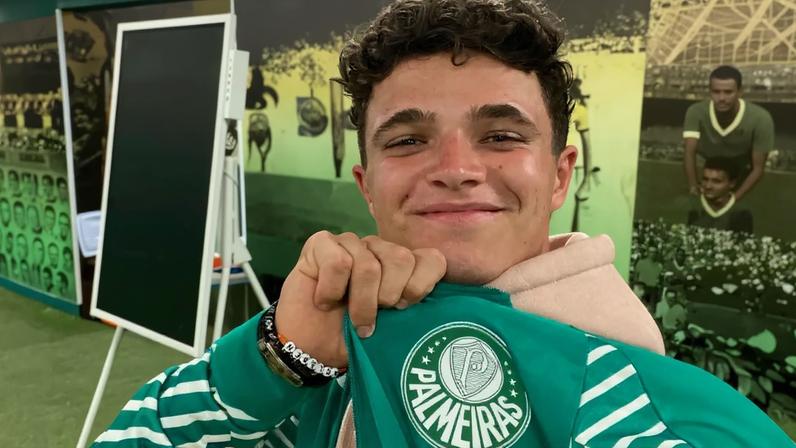 Lando Norris é torcedor do Palmeiras (Foto: Reprodução / Palmeiras)