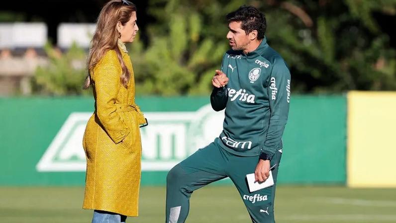 Leila Pereira, presidente do Palmeiras, ao lado do técnico Abel Ferreira (Foto: Fabio Menotti/Palmeiras)