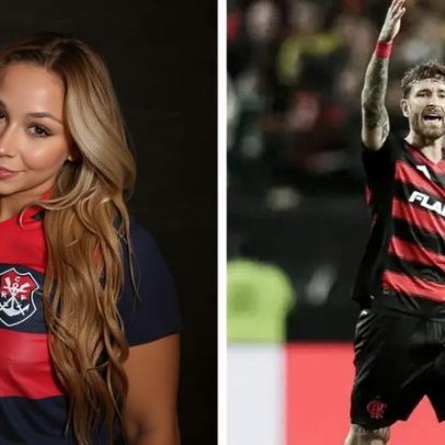 Léo Pereira deixa festa de Carrascal após título do Flamengo com Flávia Saraiva