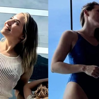 Letícia Colin curte piscina em cruzeiro e posta foto rara com o filho