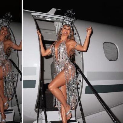 Lívia Andrade volta ao Carnaval como musa do Salgueiro em ensaio de jatinho