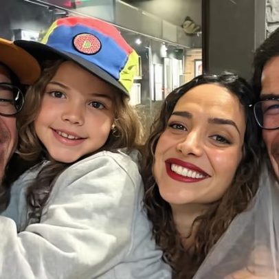José Loreto leva a filha ao noivado de casal de amigos