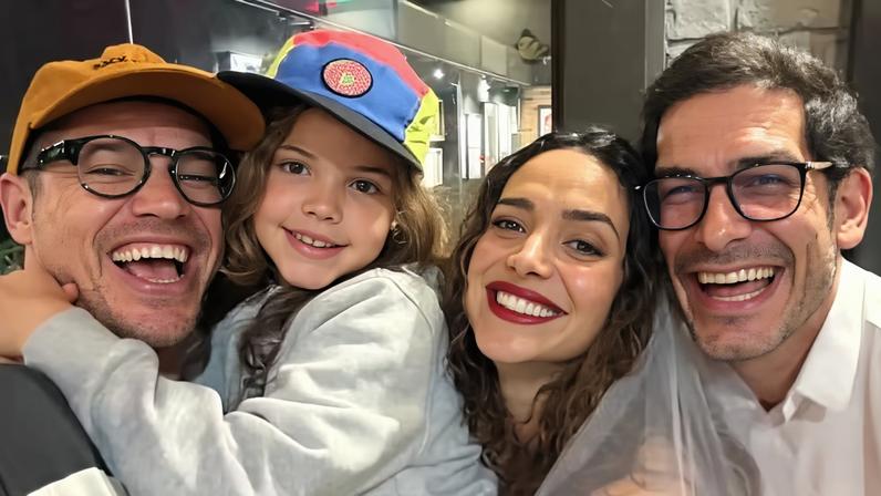 José Loreto com a filha, Bella, no noivado da atriz Marjorie Gerardi e do empresário Felipe Balleroni — Foto: Reprodução/Instagram