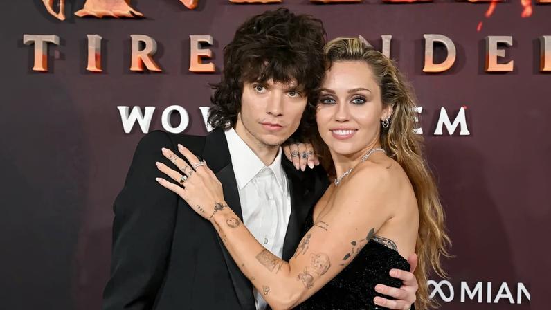 Miley Cyrus debuted a diamond ring on her left hand at the “Avatar: Fire and Ash” premiere on Monday. FilmMagic
