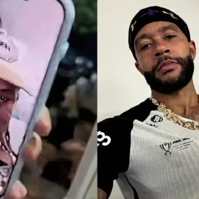 Memphis e Carrillo, do Corinthians, atendem influenciador após título da Copa