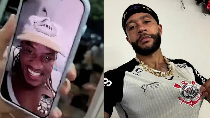 Memphis Depay e André Carrillo celebram título — Foto: Reprodução/Instagram