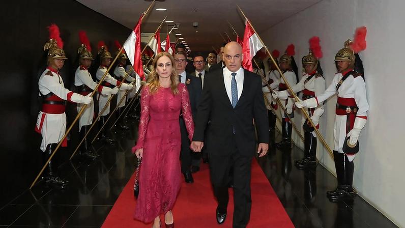 Alexandre de Moraes e sua esposa, Viviane Barci de Moraes, em 2022. (Foto: Isac Nóbrega/Presidência da República)
