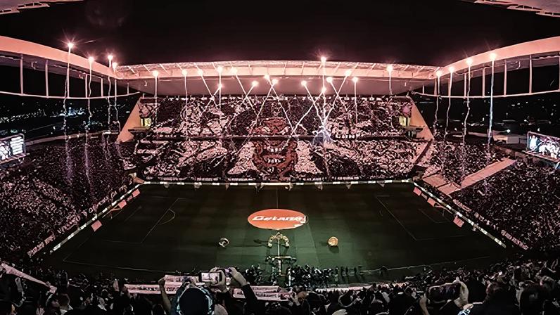 Festa na Neo Química Arena antes do início de Corinthians x Vasco, pelo primeiro jogo da final da Copa do Brasil