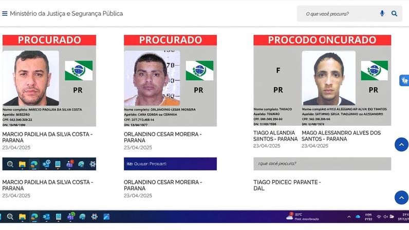 Lista de mais procurados do Brasil tem preso em flagrante há três meses