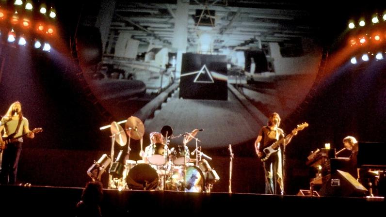 Pink Floyd onstage at the Los Angeles Memorial Sports Arena in April 1975. A new box set is based around a recording of the show.
