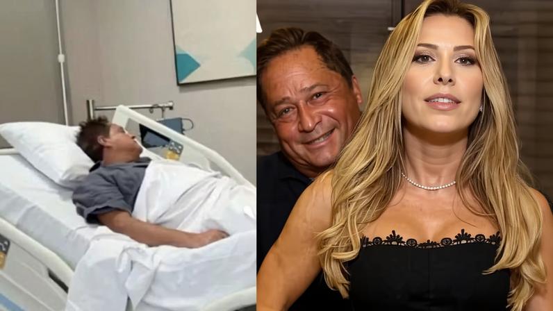 Leonardo aparece em maca no hospital; Poliana Rocha revela motivo da internação