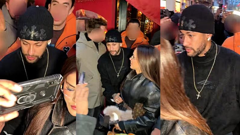 Após passeio 'anônimo' em NY, Neymar atrai multidão de fãs ao deixar restaurante badalado — Foto: The Grosby Group