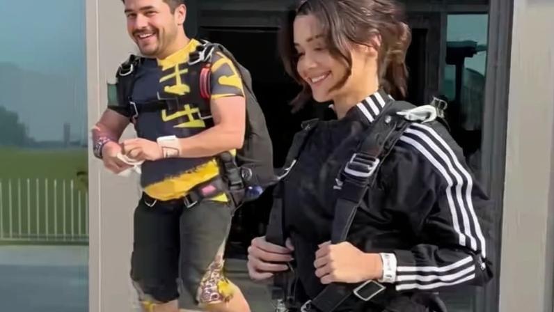Em Dubai, Franciny Ehlke salta de paraquedas pela 1ª vez e relata toda a experiência — Foto: Reprodução/Instagram
