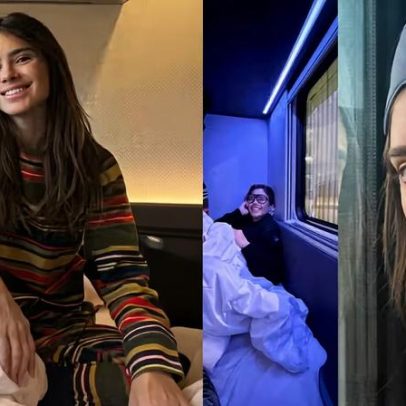 Carolina Dieckmann encara viagem noturna de 14 horas em trem europeu