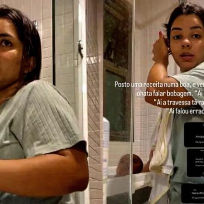 Ary Mirelle rebate críticas por não usar touca ao cozinhar em casa