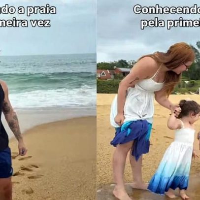 Viih Tube e Eliezer levam Ravi, 1 ano, para conhecer a praia