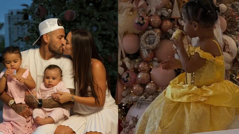 Bruna Biancardi mostra Mavie fantasiada de princesa ao lado da árvore de Natal temática — Foto: Reprodução/ Instagram