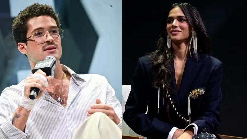 João Guilherme e Bruna Marquezine se reencontram na CCXP 25 — Foto: Leo Franco / AgNews