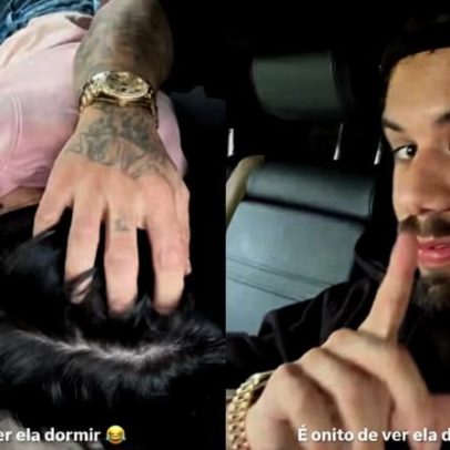 Ana Castela recebe cafuné de Zé Felipe em vídeo enquanto dorme no colo