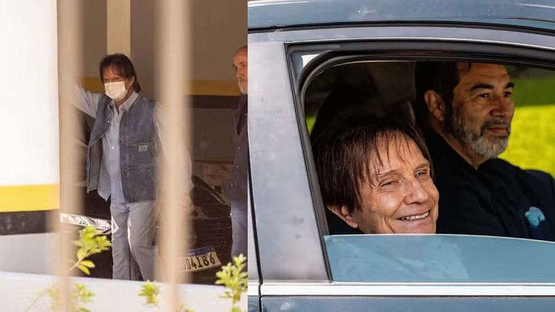 Roberto Carlos deixa hotel em Gramado após acidente