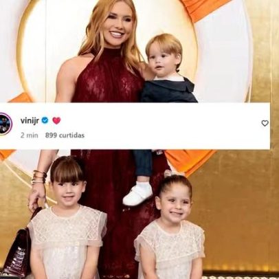 Vini Jr. reage a foto de Virginia com filhos da relação com Zé Felipe