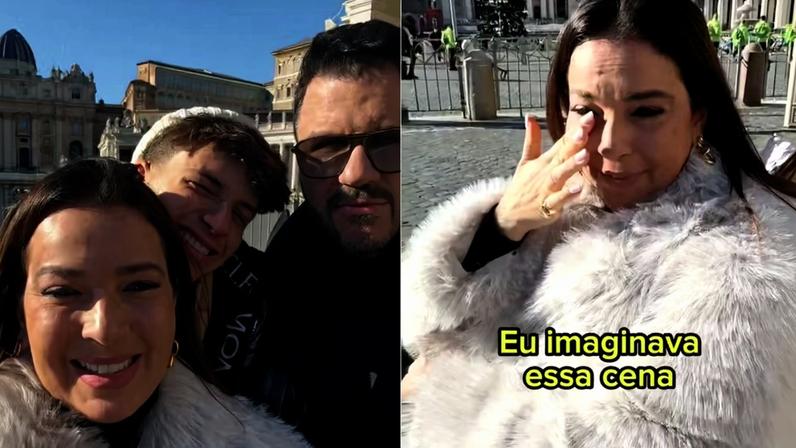 Superação e Fé: Iza Stein, esposa de Maurício Manieri, se emociona em visita ao Vaticano após AVC