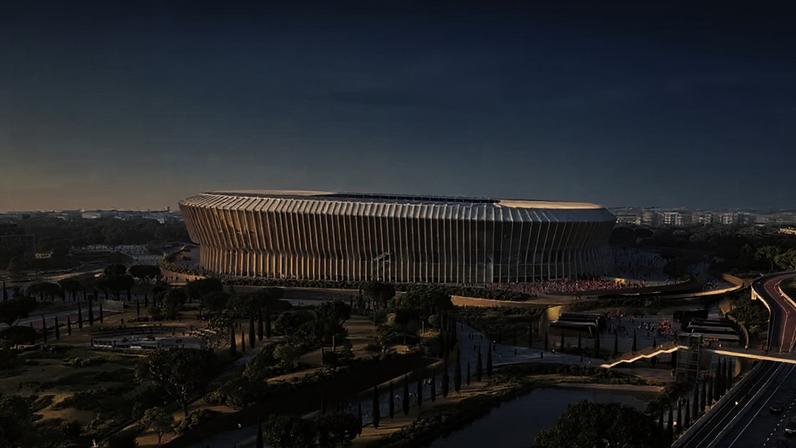 Roma apresenta projeto para a construção de novo estádio — Foto: Divulgação / AS Roma