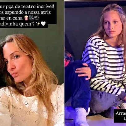 Após morte da primogênita, Schynaider leva caçula à peça com a filha do meio