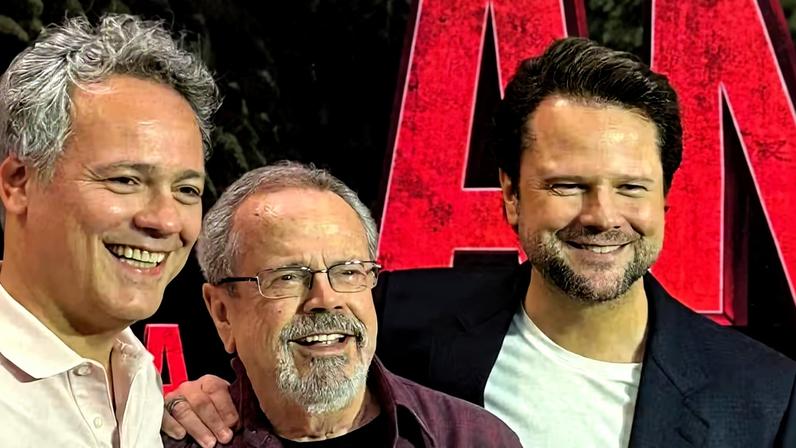 Danton Mello e Selton Mello com o pai, Dalton — Foto: QUEM