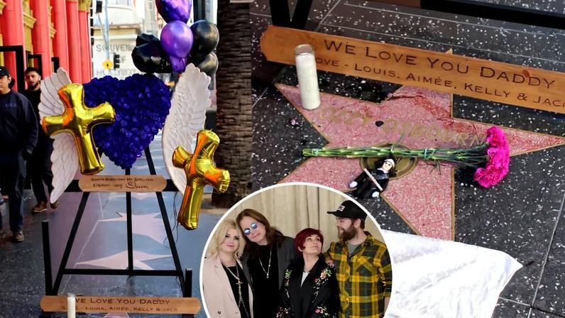 Ozzy Osbourne’s family honored the late rock star on his birthday with a Hollywood Walk of Fame tribute.