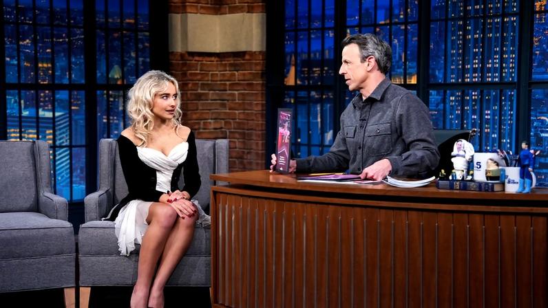 Sabrina Carpenter appeared on “Late Night with Seth Meyers” upon the conclusion of her “Short n’ Sweet” tour. Lloyd Bishop/NBC via Getty Images