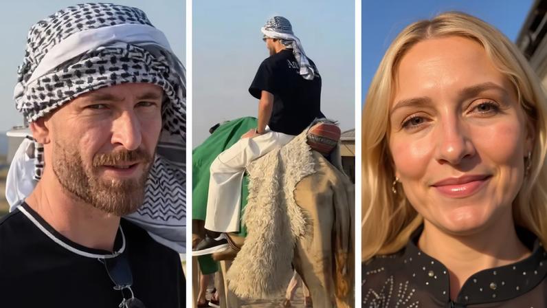 Léo Pereira, do Flamengo, vira 'sheik' no Catar com Karoline Lima